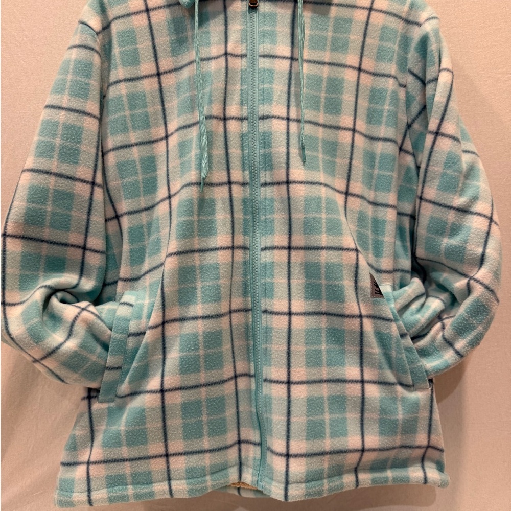 Plaid Zip-Up Fleece Jacket